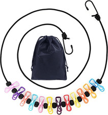 Retractable Portable Travel Clothesline, Clothing Line with 12 Clothes Clips ...