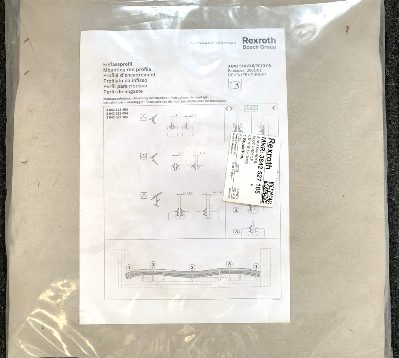 Bosch Rexroth 3-842-527-185 10mm Glazing Strip For T-Slot $21.99