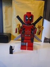 Lego Inspired Deadpool 23 cms High With Katanas And Gold 50 Cals