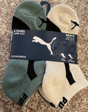 Men PUMA Cushioned Mesh Low Cut Socks 6 Pairs Shoe Sz 8-12 Assorted w Logo New