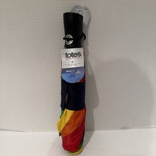 Totes 3sec 54 in. Family Jumbo Umbrella - 0852 Rainbow Design Multiple Colors