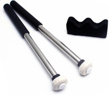 1 Pair Tongue Drum Mallets with Bracket Handpan Sticks Rubber Type B