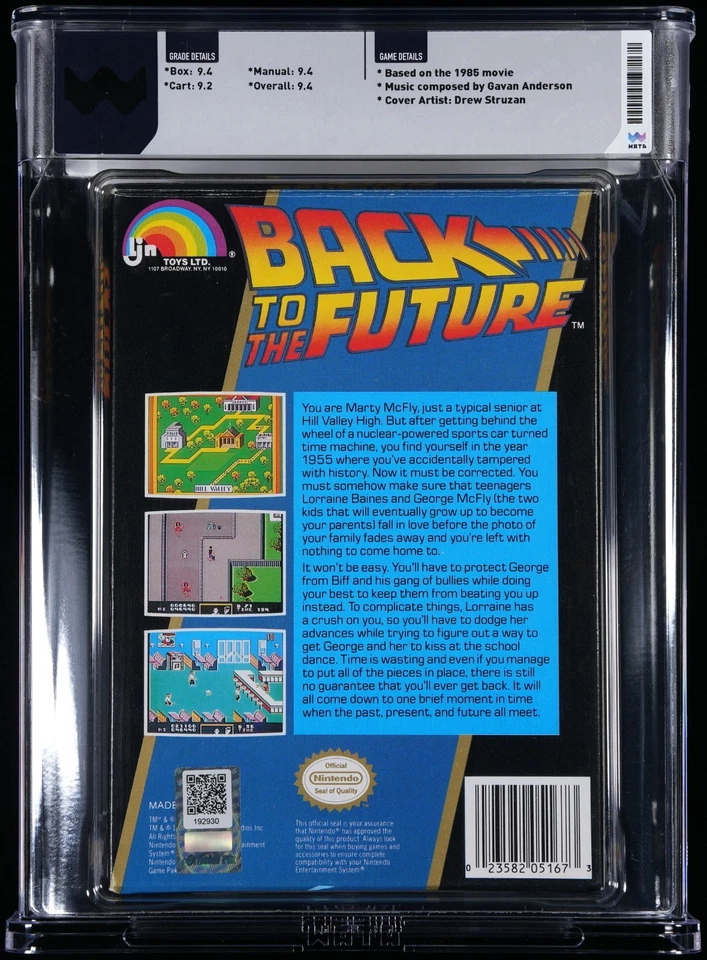 Michael J Fox Signed Back to the Future CIB NES Nintendo WATA Graded 9.4 CIB - Image 2 of 2