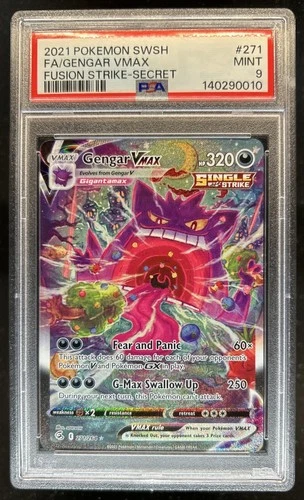 2021 Pokemon SWSH Fusion Strike Gengar VM Alternate Art Secret #271/264 PSA 9