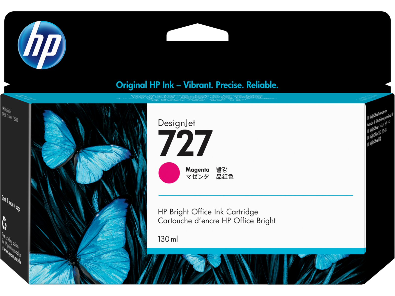 HP 727 130-ml Magenta DesignJet Ink Cartridge, B3P20A