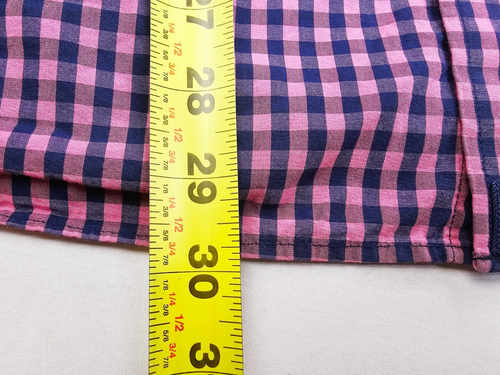 Untuckit Größe 2XL Herren rosa marine kariert Langarm Tasche Baumwolle Logo Hemd - Bild 8 von 10