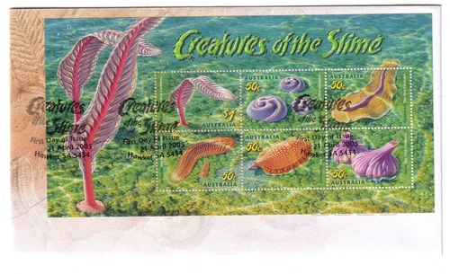 2005 FDC. Australia. Creatures of the Slime. M.S. PictFDI "HAWKER"