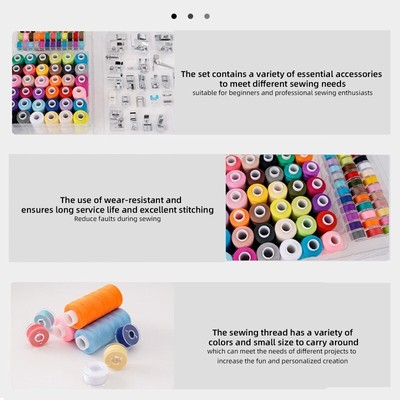 27Pcs Sewing Machine Presser Foot with 72Pcs Multicolored Sewing Machine Thread