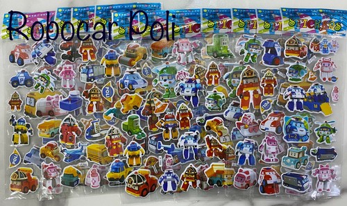 Thomas Cars Robocar Poli Spider-Man Marvel Vehicle stickers party bag 6 sheets - Picture 3 of 5