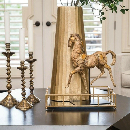 Caballo Dorado Horse Sculpture Stallion Mare Statue 16 In Tall ~ Uttermost 17585 - Picture 7 of 7