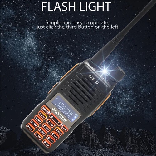 NEW BaoFeng GT-5 10W 128CH Portable Dual Band VHF/UHF IP54 PTT Walkie Talkie - Picture 2 of 11