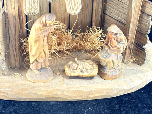 12 Piece Anri Kuolt 3" Nativity Set - Marked - Donkey Cow Sheep Wisemen Stable - Picture 14 of 21