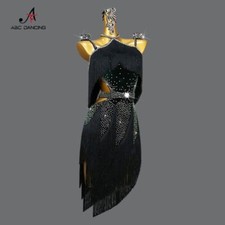 women Latin dance competition costume velvet suit ballroom dress skirt