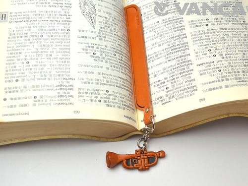 Marcador de dijes de cuero de trompeta *VANCA* Hecho en Japón #61584 - Imagen 2 de 9