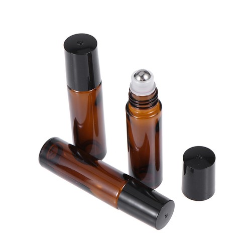 24/48x10ml Roller Bottles Amber THICK Glass Steel Roll on Ball for Essential Oil - Picture 18 of 20
