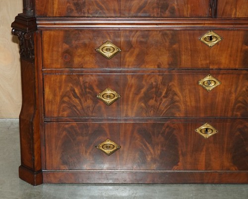 HERVORRAGENDER ANTIKER SCHRANK 18. JAHRHUNDERT 1760 THOMAS CHIPPENDALE LEINENPRESSE - Bild 4 von 24