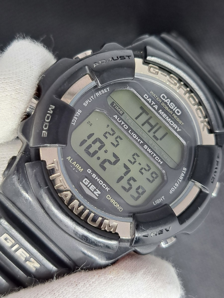 Vintage Casio 90s Digital Watch Titanium GIEZ GS-100 1549 DATA