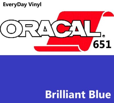 Oracal 651 Permanent Self Adhesive Craft Vinyl 24'' x 50ft Roll G BRILLIANT BLUE