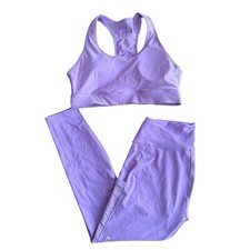 Fabletics Powerhold Lavender Sports Bra High-Waisted Leggings Set