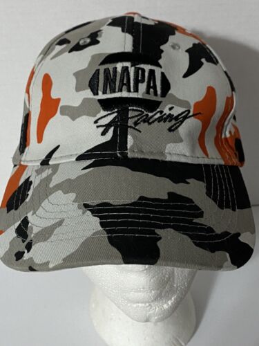 Napa Racing Camo Hat Adjustable Cap Orange Gray Bl