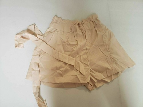 Women's High Waist Ruffle Belted Retro Cargo Shorts with Pockets Tan XL - Picture 4 of 5