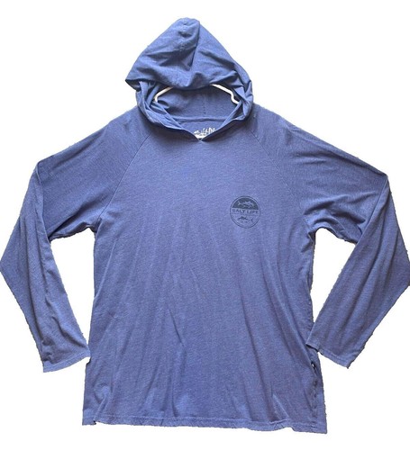 Salt Life Sweatshirt Adult Large Heather Navy Live Salty Lightweight Hoodie Mens - Picture 4 of 9