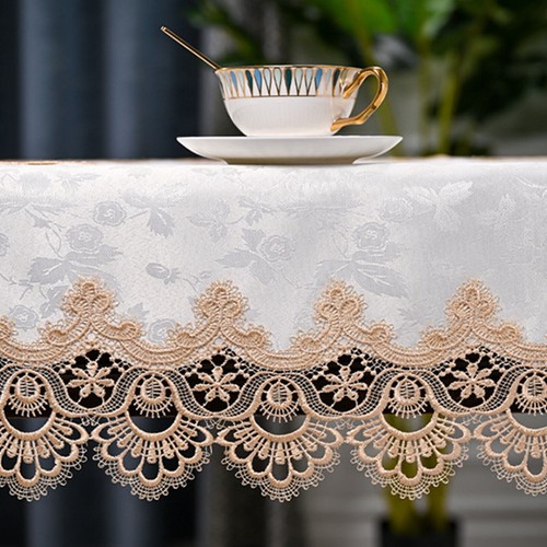 Vintage Embroidered Lace Floral Tablecloth Oval Dining Table Cloth Cover Doily - Picture 23 of 32