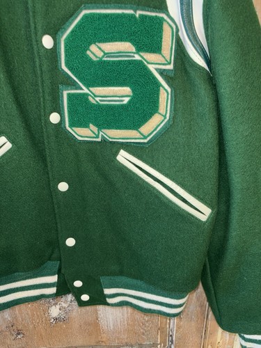 Vintage Butwin Letter Jacke Union Made in USA Größe 36 grün - Bild 5 von 19