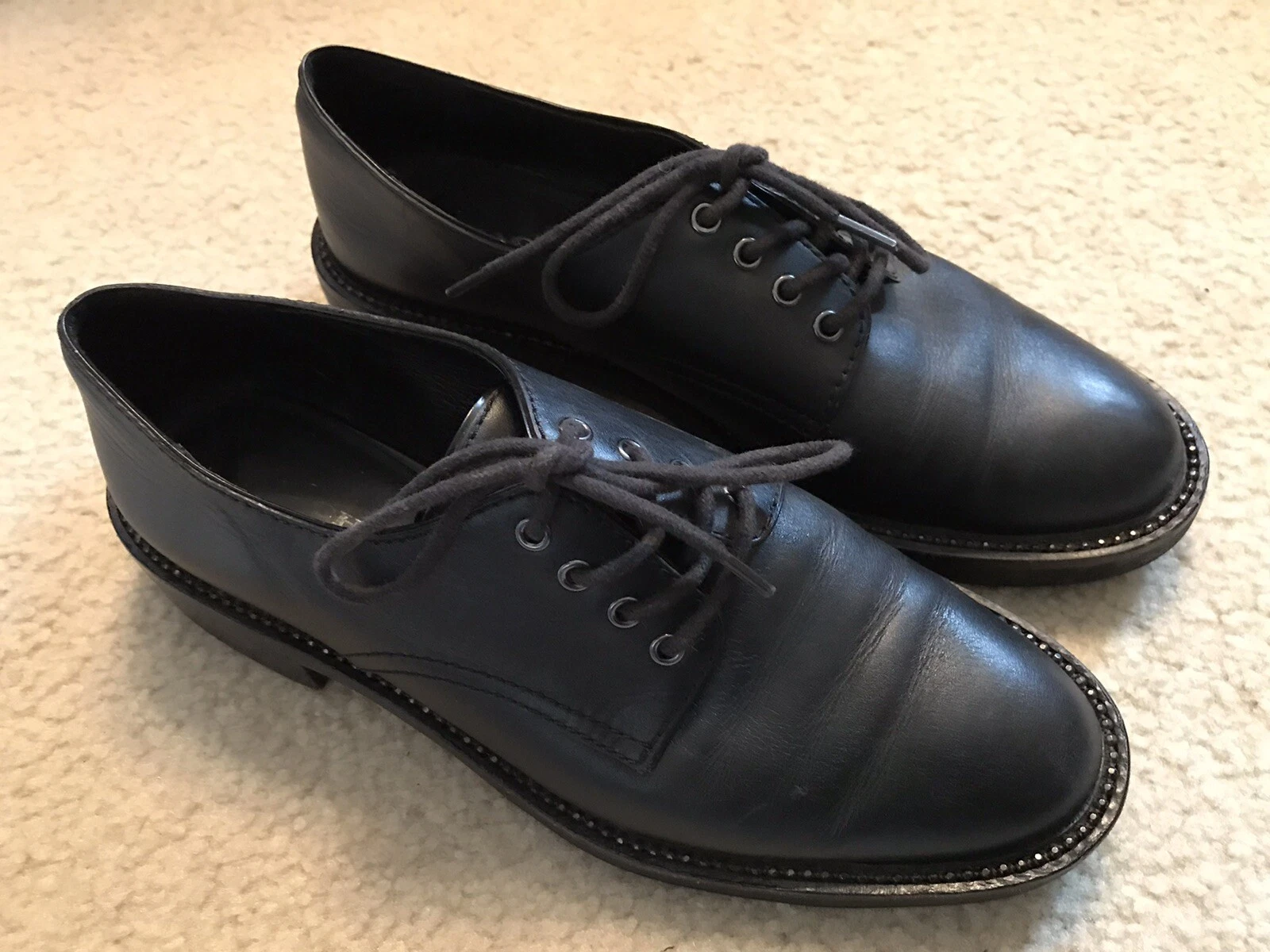 Mocassini di qualità da donna Coach neri stringati taglia 7 5B!