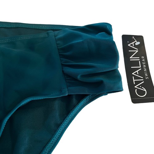 Catalina Missy Plus Side Tab Swim Bottom Teal Size 2X - Picture 5 of 7