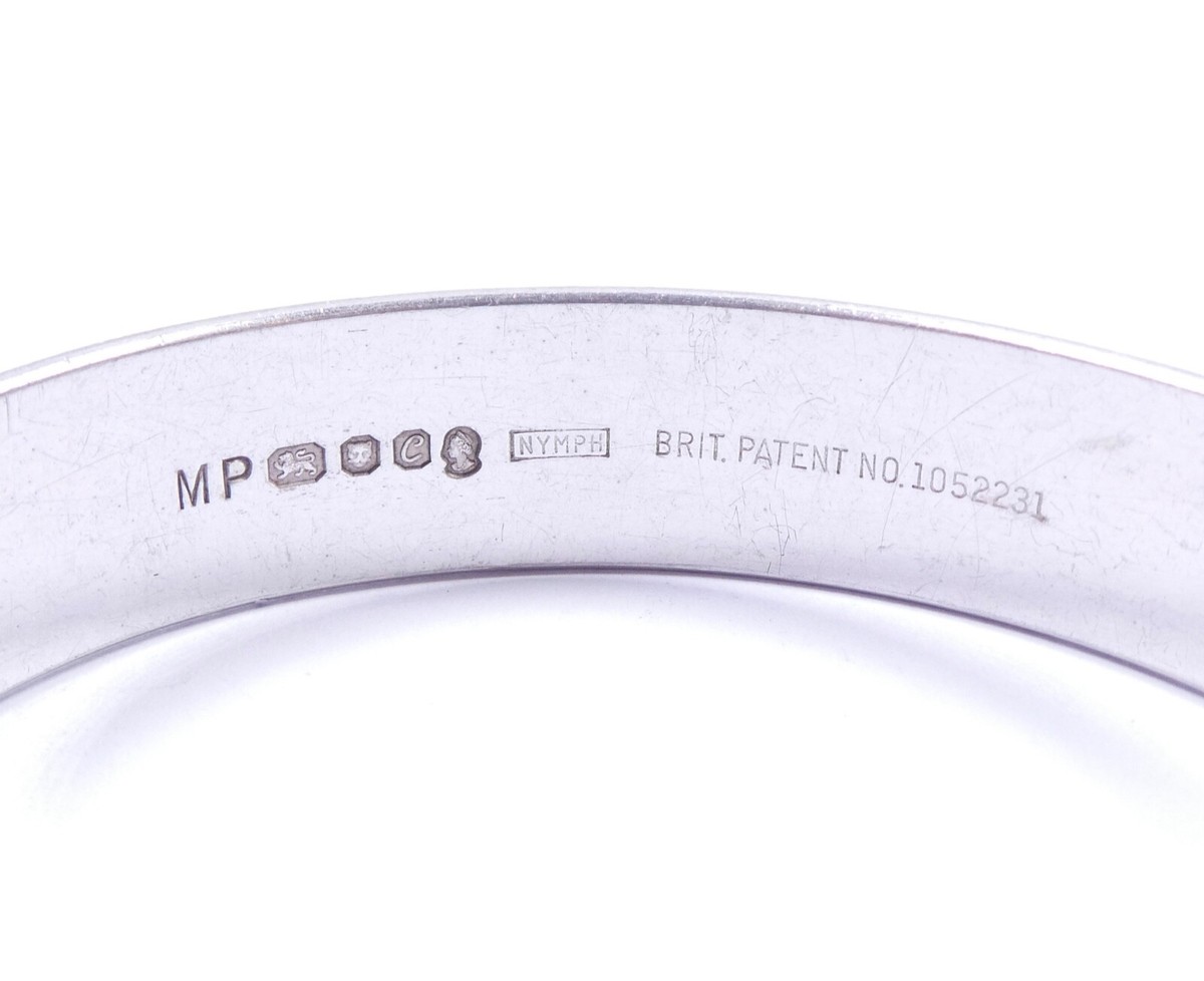 アクセサリー Rust MADE IN ENGLAND 2 Hall Mark Bangle Vintage 1977 Bangle Bracelet Sterling Silver Queen Elizabeth