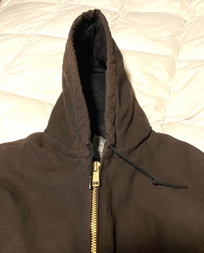 Carhartt J130 DKB Brown sandstone quilted flannel lined jacket Vintage - Picture 11 of 12