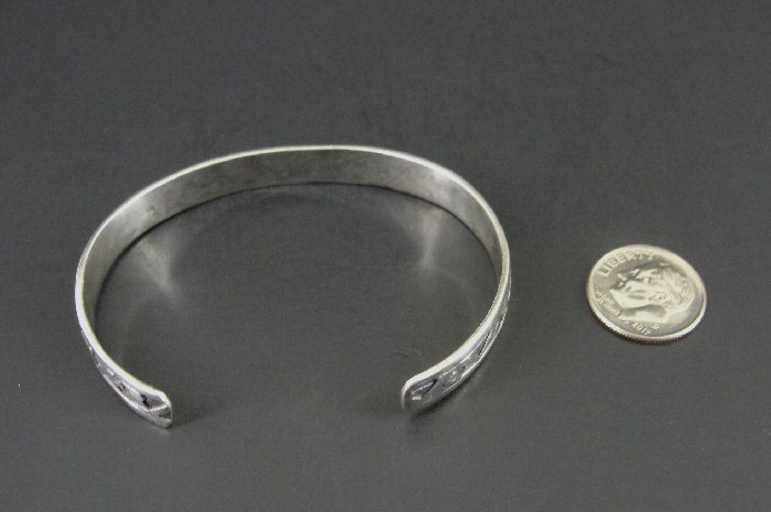 Bracelet Cuff Sterling Native look Pattern Sterli… - image 3