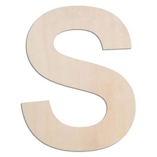 12 Inch Wooden Letter S 1/4 Inch Thick Large Wooden Letter for Wall Crafts