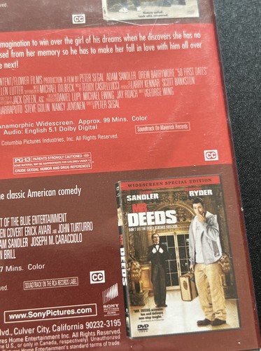 50 First Dates/Click/Big Daddy/Mr. Deeds DVD,2012,2-Disc 📀 Movies 🍿 Sandler - Picture 10 of 12