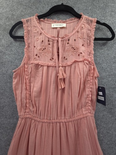 Lucky Brand Dress Womens XS Lined Sleeveless Knee Length Peachy Pink NWT - Picture 3 of 17