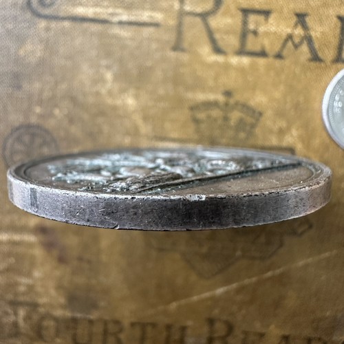 1898 Germany Havelberg Breddin Agricultural Award Medal. Rare 28.2g 40mm - Picture 4 of 4