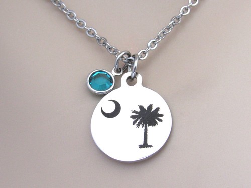 Collar Luna Palmetto con Piedra Natal, Joyería Palmera SC Charleston Beach - Imagen 5 de 6