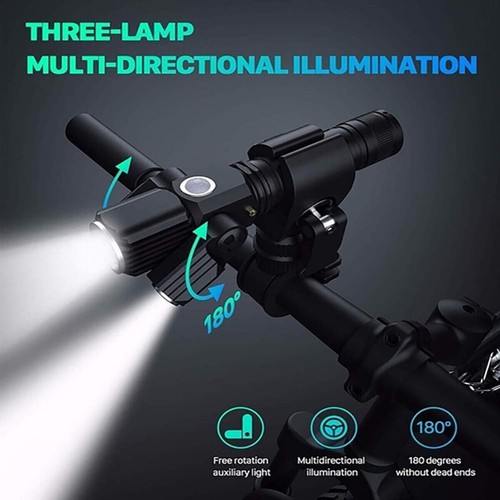Bike Front&Rear LED Lights Set Mountain Bicycle USB Rechargeable Torch Lamp - Picture 9 of 12