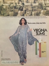 1977 Virginia Slims Cigarettes Original Magazine Print Ad Fashion: Reiko