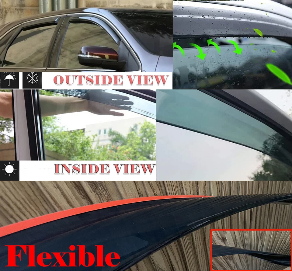 IN-CHANNEL Window Visors Sun Vent Guard Fit 2002-2006 Chevrolet Trailblazer EXT - Imagem 4 de 4