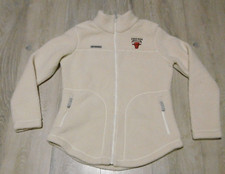 Columbia Women's M Chicago Bulls Fleece Jacket Oatmeal Long Sleeve Full Zip