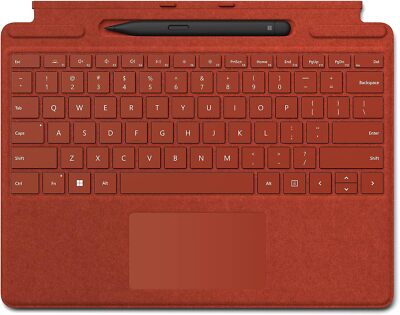 Microsoft Surface Pro 8 / 9 / X Signature Mohnrot Bundle mit Slim Pen 2 Schwarz