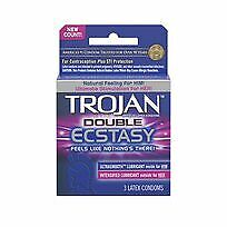 Trojan Double Ecstasy Condoms 3 Pack - Picture 1 of 2
