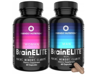 Friendly Nutrition Brain Supplements for Memory, Focus & Clarity - (60Ct 2pack)