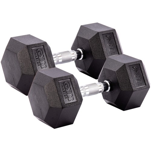 Hex Dumbbells Cast Iron Hexagonal Rubber Encased Home Gym Hand Weight 1-30KG - Picture 112 of 196