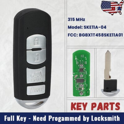 4 Button Smart Card Remote Key Fob for Mazda CX-9 CX-7 MX-5 BGBX1T458SKE11A04