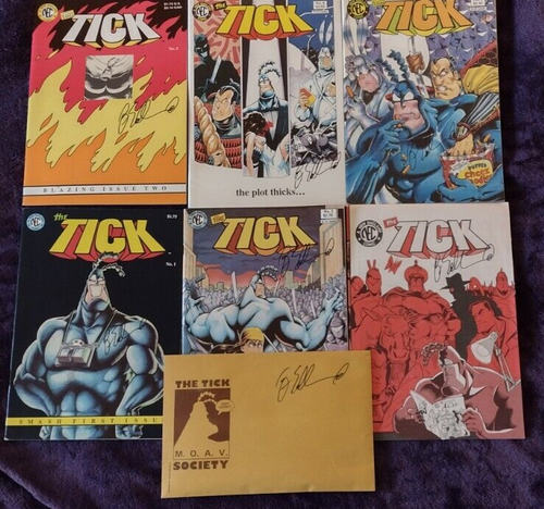 The TICK #1, 2, 3, 4, 5, Black/Red Promo & Tick Society Set ALL SIGNED 1st Print