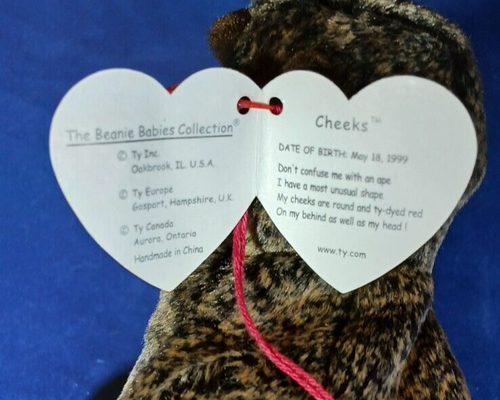CHEEKS The Baboon - Ty Beanie Babies- Retired-RARE- Mint Condition w/ Tags- 1999 - Picture 4 of 6