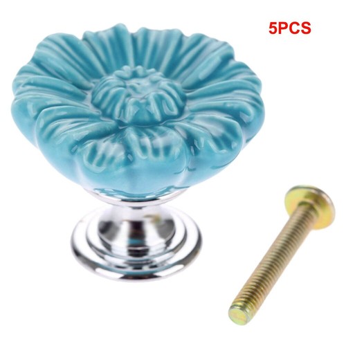 Chrysanthemum Shape Door Knobs Cabinet Handles Cupboard Drawer Pulls Single-hole - Picture 11 of 14